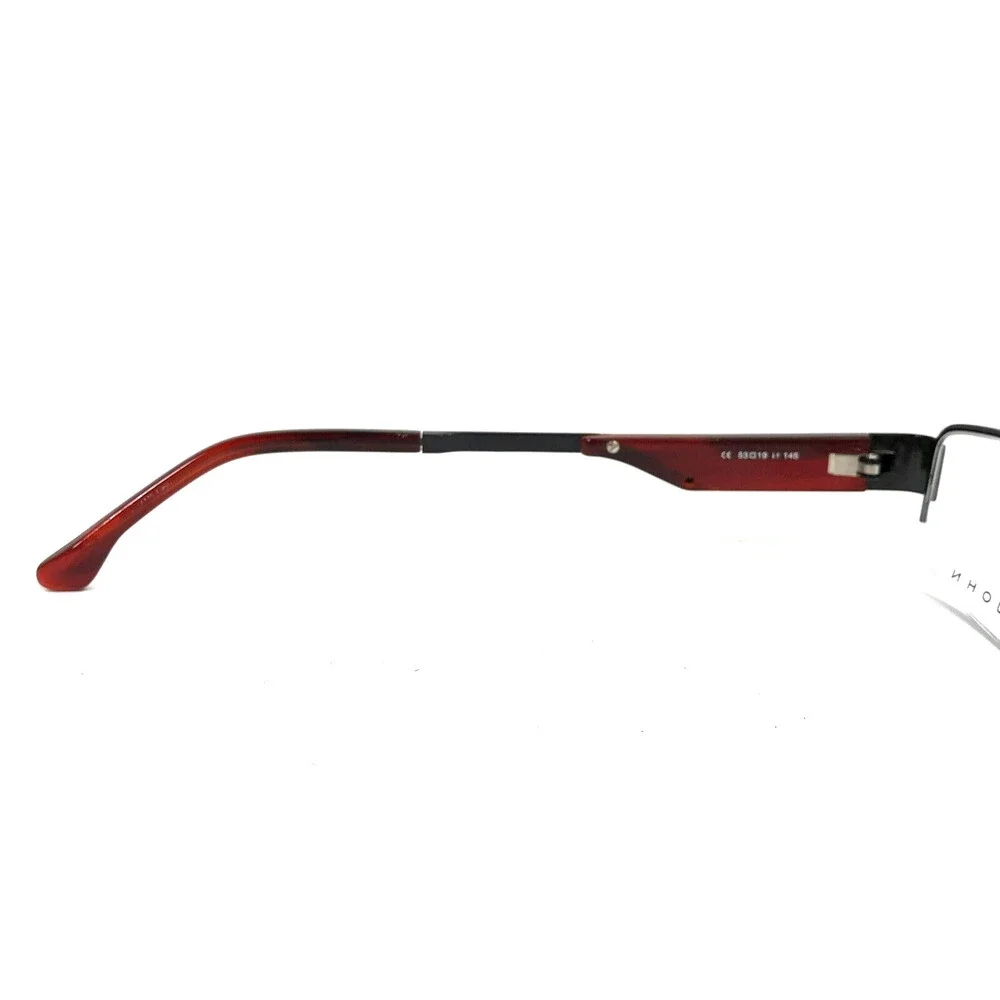Sean John Eyeglasses Frames SJ4054 001 Black Red Rectangle Half Rim 53-19-145